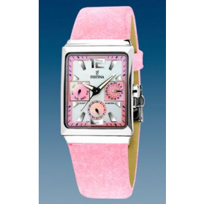 Watch strap Festina F16139-3 Leather Pink 23mm