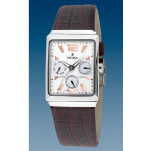Watch strap Festina F16139-6 Leather Bordeaux 23mm