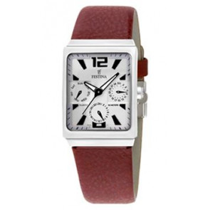 Watch strap Festina F16140-1 Leather Bordeaux 23mm