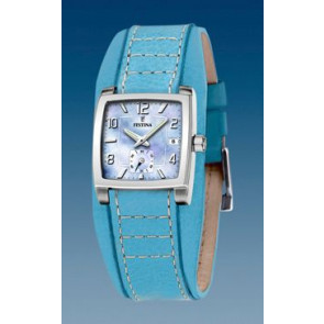 Watch strap Festina F16181-4 Leather Light blue 18mm