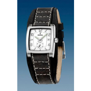 Watch strap Festina F16181-8 Leather Black 17mm
