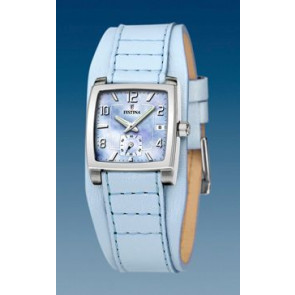 Watch strap Festina F16181-C Leather Light blue 17mm