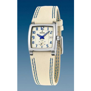 Watch strap Festina F16181-E Leather Beige