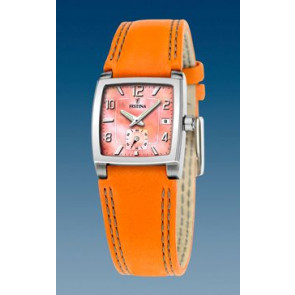 Watch strap Festina F16181-H Leather Orange