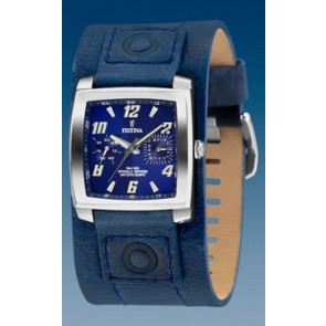 Watch strap Festina F16182-4 Leather Blue 22mm