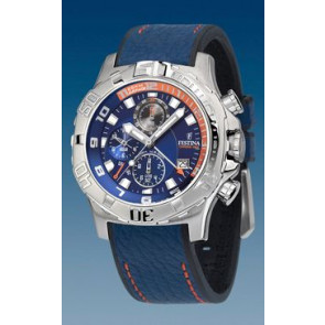 Watch strap Festina F16183-4 Leather Blue 22mm
