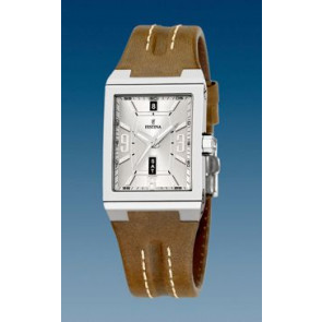 Watch strap Festina F16186/02 Leather Light brown