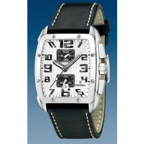 Watch strap Festina F16259/1 Leather Black 26mm