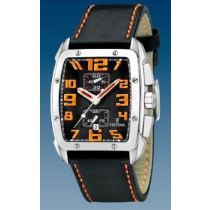 Watch strap Festina F16259-5 Leather Black 25mm