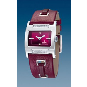 Watch strap Festina F16325-2 Leather Bordeaux 24mm