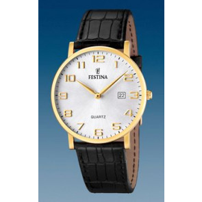 Watch strap Festina F16478/1 Leather Black 21mm