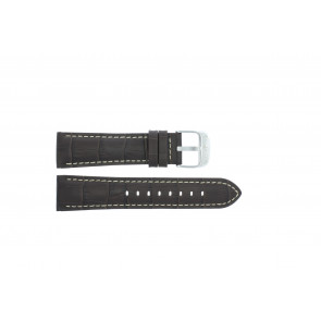 Festina watch strap F16486/2 Leather Dark brown 23mm + white stitching
