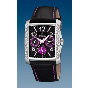 Watch strap Festina F16524-4 Leather Black 25mm