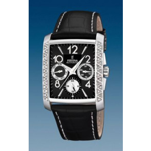 Watch strap Festina F16524-5 / F16524-6 Leather Black 25mm
