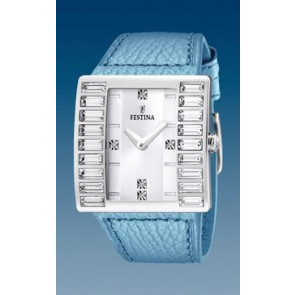 Watch strap Festina F16538-5 Leather Light blue 32mm