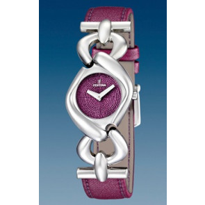 Festina watch strap F16545-3 Leather Purple + purple stitching