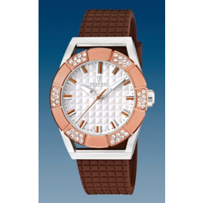 Festina watch strap F16563-2 Rubber Brown