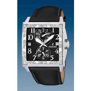 Watch strap Festina F16570-6 Leather Black 28mm