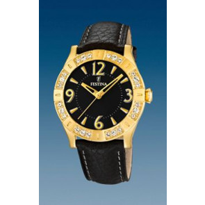 Watch strap Festina F16580-4 Leather Black 20mm