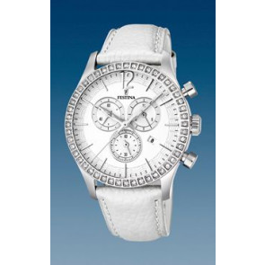Watch strap Festina F16590-1 Leather White 21mm
