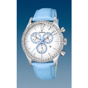 Watch strap Festina F16590-2 Leather Light blue 21mm