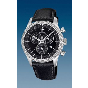 Watch strap Festina F16590-4 Leather Black 21mm