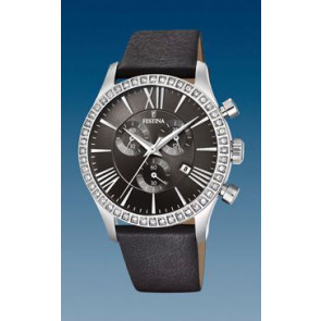 Watch strap Festina F16590-A Leather Anthracite grey 21mm