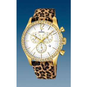 Watch strap Festina F16605-5 / F16605-6 Leather Leopard 21mm