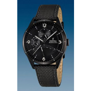 Watch strap Festina F16849-3 Leather Black 20mm