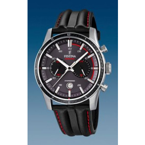 Watch strap Festina F16874-3 / F16874-4 Leather Black