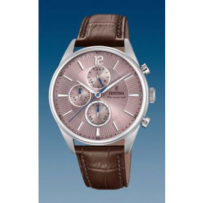 Watch strap Festina F20286-2 Leather Brown 21mm