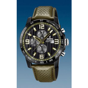 Watch strap Festina F20339-2 Leather Olive green 23mm