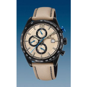 Watch strap Festina F20344-1 Leather Beige 22mm