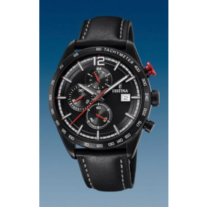 Watch strap Festina F20344-3 Leather Black 22mm