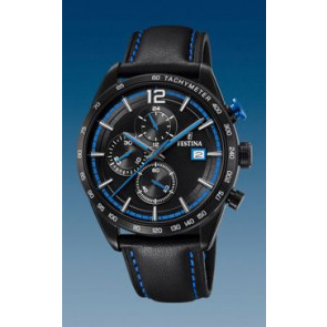 Watch strap Festina F20344-4 Leather Black 22mm