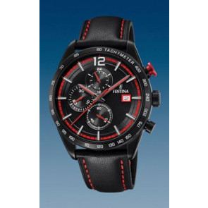 Watch strap Festina F20344-5 Leather Black 22mm