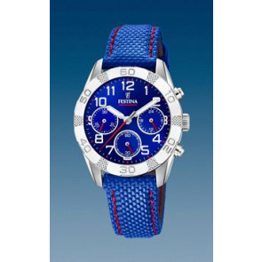 Watch strap Festina F20346-2 Leather/Textiles Blue 18mm