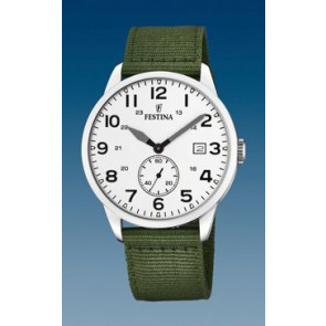 Watch strap Festina F20347-1 Textiles Green