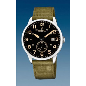Watch strap Festina F20347-4 Nylon/perlon Light green