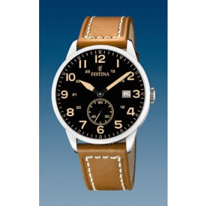 Watch strap Festina F20347-6 Leather Cognac