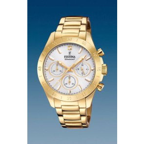 Watch strap Festina F20400 / F20400-1 Steel Gold toned
