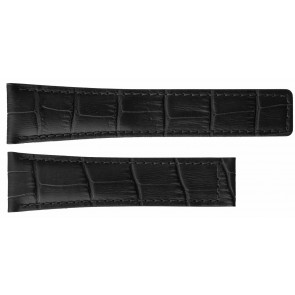 Watch strap Tag Heuer FC6177 Crocodile skin Black 22mm