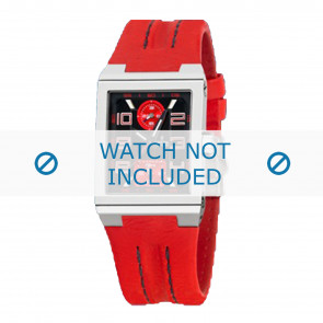 Festina watch strap F16224-8 Leather Red 14mm + black stitching