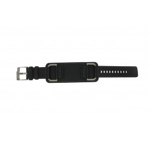 Watch strap Fossil JR1196 Leather Dark brown 24mm