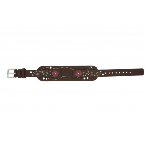 Watch strap Fossil JR8780 Leather Dark brown 12mm