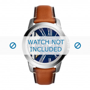 Fossil watch strap ME1161 Leather Brown 22mm + white stitching