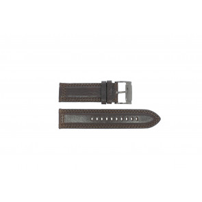 Watch strap Fossil FS4309 Leather Dark brown 24mm