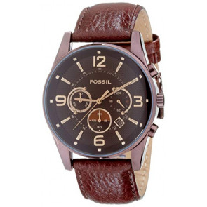 Watch strap Fossil FS4386 Leather Brown 24mm