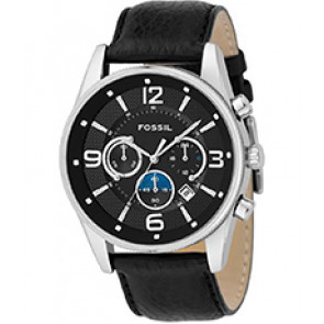 Watch strap Fossil FS4387 Leather Black 24mm