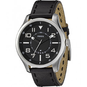 Watch strap Fossil FS4458 Leather Black 22mm